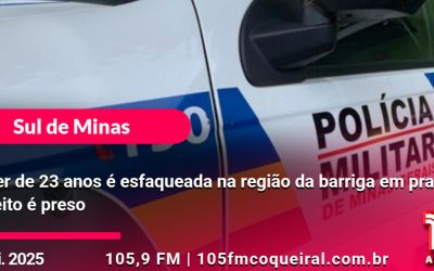 Mulher de 23 anos é esfaqueada na região da barriga em praça de Varginha; suspeito é preso.