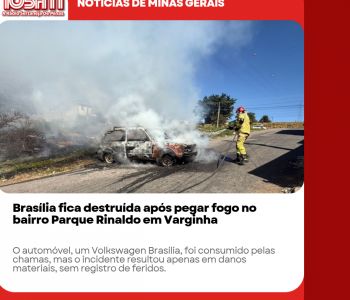 Brasília fica destruída após pegar fogo no bairro Parque Rinaldo em Varginha.